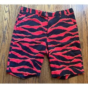 Loudmouth Golf Shorts Mens Size 36 Red Tiger Camo Chino AOP
